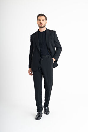 Yandan Fermuarlı Takım Elbise - Siyah 54