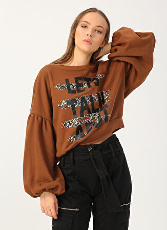 Quzu    Kahve Kadın Sweatshirt