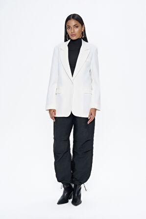 Blazer Ceket Ekru