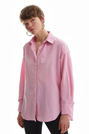 Quzu Pembe Oversize Gömlek