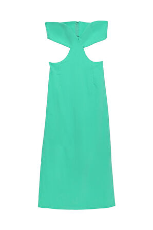 Cut Out Midi Boy Elbise Apple Mint