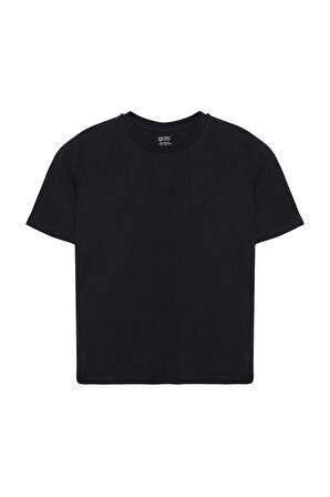 Bisiklet Yaka Basic Tişört Siyah