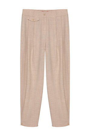 Pile Detaylı Jogger Pantolon Naturel