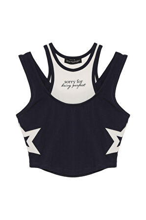Halter Yaka Atletli Bluz Lacivert