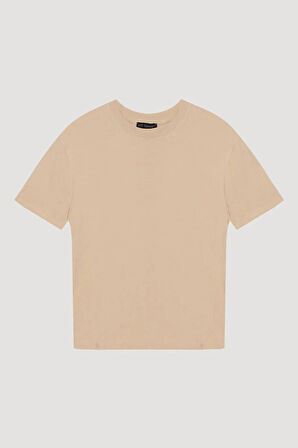 Quzu Bisiklet Yaka Düz Kadın T-shirt 25YTSH00186