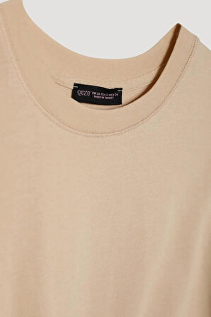 Quzu Bisiklet Yaka Düz Kadın T-shirt 25YTSH00186