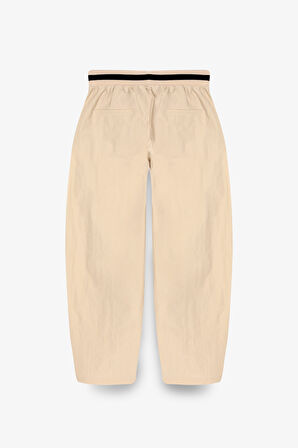 Beli Ribanalı Paraşüt Pantolon Bej