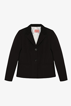 Çift Düğmeli Dikiş Detaylı Blazer Ceket Siyah