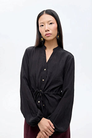 Quzu Önü Bağlama Detaylı Kadın Gömlek 26KGML00940