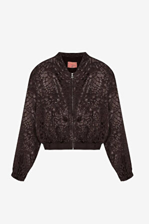 Quzu Lastik Detaylı Kadın Bomber Ceket