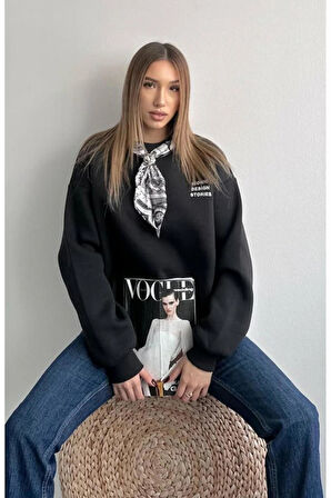 Quzu Fular Detaylı Kadın Sweatshirt