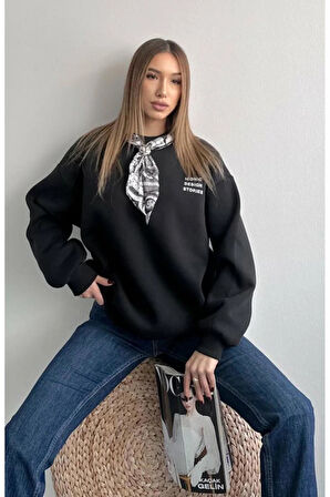 Quzu Fular Detaylı Kadın Sweatshirt