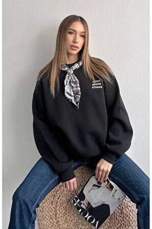 Quzu Fular Detaylı Kadın Sweatshirt