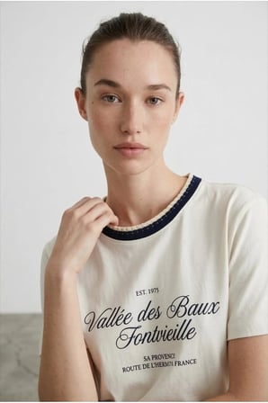 Quzu Baskı Detaylı Kadın T-shirt