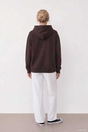 Quzu Aplike Detaylı Kapüşonlu Kadın Sweatshirt