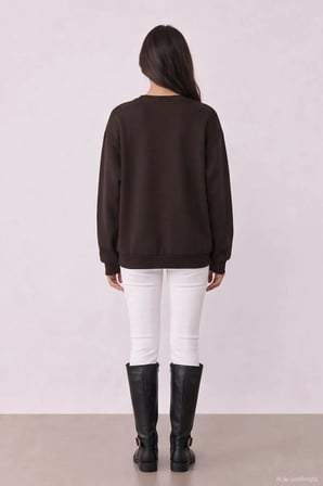 Quzu Baskı Detaylı Kadın Sweatshirt