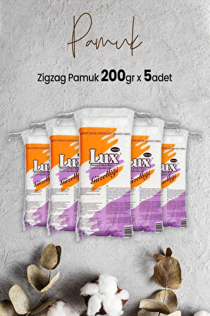 LUX Zigzag Pamuk 200 gr x 5 Adet