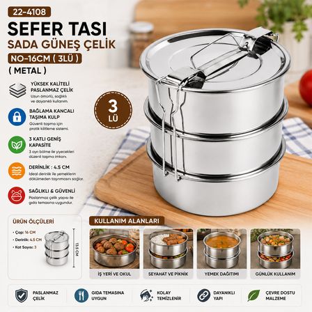 ÇELİK 3LÜ METAL SEFER TASI TAŞIMA KULP=BAĞLAMA KANCALI (5582)
