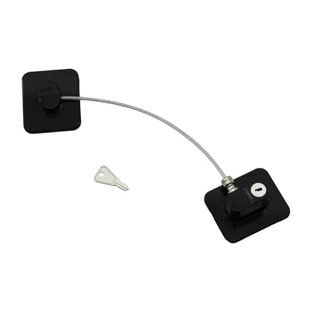 SİYAH PLAKA   HALATLI  EMNİYET KİLİT  5X6CM YAPIŞKANLI MONTAJ=2PCS PLAKA   HALAT=18.8CM (5582)