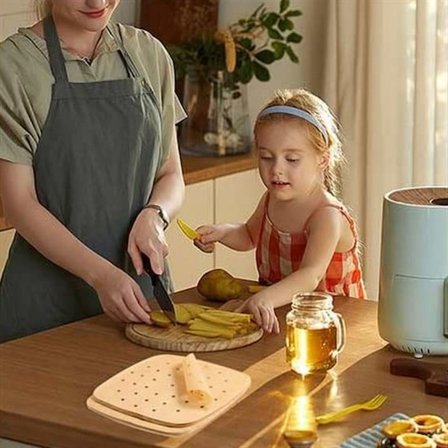 50 Adet Air Fryer Pişirme Kağıdı Tek Kullanımlık Hava Fritöz Yapışmaz Yağlı Kağıt Delikli Model (558