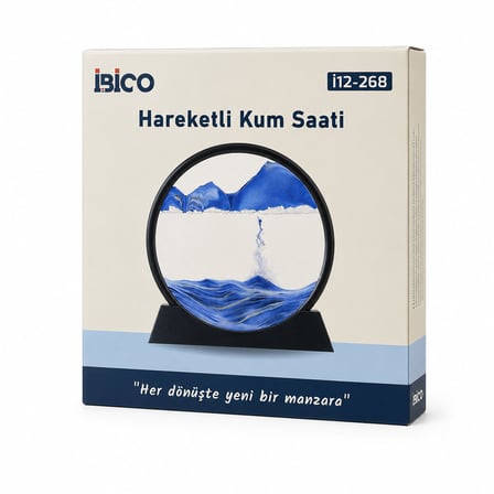 10 INC - 25CM RENKLİ SULU CAM KUM SAATİ HAREKETLİ AYNA MODELİ (5582)