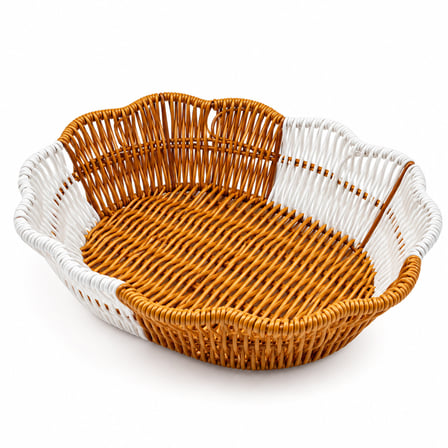 ELİPS - PAPATYA HASIR K.RENGİ - BEYAZ EKMEK SEPETİ 28X20CM (5582)
