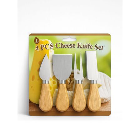 CHEESE KNİFE SET 4PCS PEYNİR BIÇAK SETİ AHŞAP BAMBU SAPLI (5582)