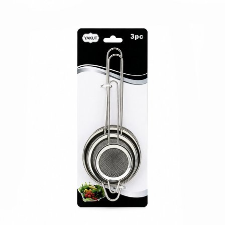3PCS SET MİNİ= 5-7-8CM TEL SÜZGEÇ METAL ÇERÇECE METAL SAP=8.5-10.5-10.5CM (5582)