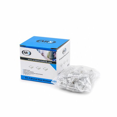 100 ADET 2Lİ 2X2.5 KABLO GEÇMELİ MANDALLI BUAT KLEMENSİ (5582)