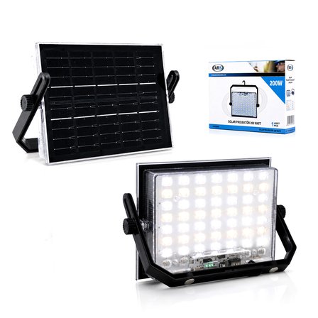 200W GÜNEŞ ENERJİLİ LED IŞIK SOLAR PROJEKTÖR - FENER KAMP - DIŞ MEKAN 3 FARKLI LED IŞIK 348961 LMB (