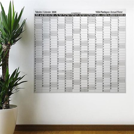 2020 Yıllık Planlayıcı Manyetik Duvar Stickerı Takvim 110x100 cm (5582)