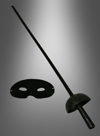 Zorro Kostüm Plastik Aksesuar Seti – Maske ve Kılıç (67 cm) (5582)