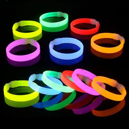 Glow Kalın Bileklik 12’li Set | Baskıya Uygun Renkli Model (5582)