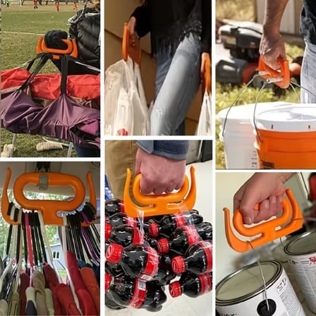 Ergonomik Poşet Taşıma Aparatı – Ağır Yük Taşıyıcı Tutacak, Elden Kesme Yapmayan Kolay Taşıma Kancas