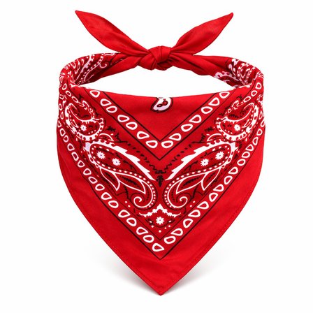 Kırmızı Kovboy Fuları Çocuk Bandana Western Desenli Boyun Fuları (5582)