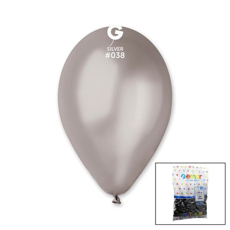 GM-110-38 METALİK - GÜMÜŞ BALON 11&amp;apos;&amp;apos; - 28CM - 100 PARÇA (5582)