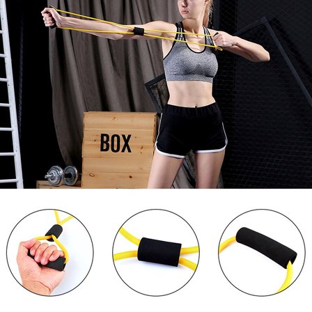 8 Şeklinde Direnç Bandı Yoga Plates Ve Vücut Geliştirme Egzersiz Bandı (5582)