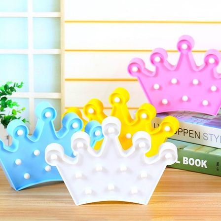 3D Dekoratif Pilli Kraliçe Tacı Model Led Masa ve Gece Lambası (5582)
