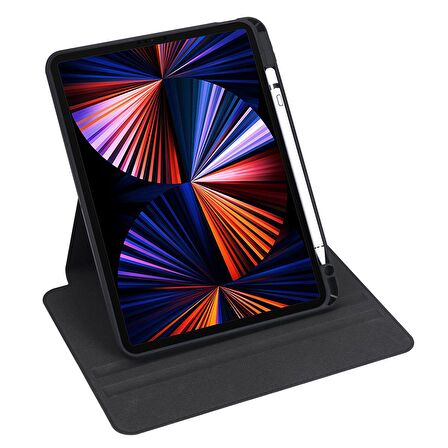 Smcase Apple iPad 10.2 8.Nesil Kılıf Smart Kapaklı Kalem Bölmeli Termik Arkası Şeffaf T1