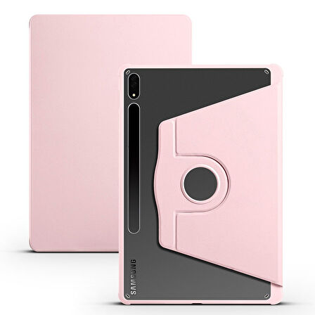 Smcase Samsung Galaxy Tab S7 Plus SM T970 Kılıf Smart Kapaklı Kalem Bölmeli Termik Arkası Şeffaf T1