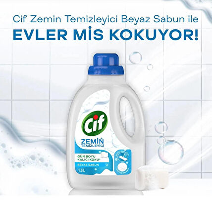 Cif Zemin Temizleyici 1500 ml Beyaz Sabun x1 + Limon Çiçeği x1 + Lotus x1 + Sakura x1