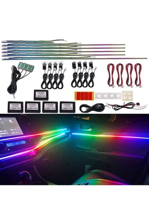 64 Renk RGB Araç İç Ambiyans Led Dekorasyon Ortam Işıkları