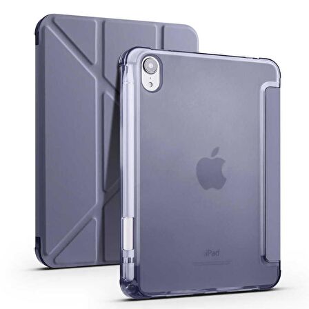 Smcase Apple iPad Mini 2021 6.Nesil Kılıf Katlanabilir Standlı Pu Silikon tf1