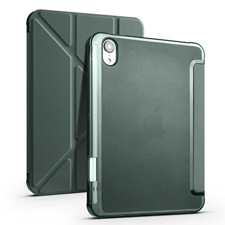 Smcase Apple iPad Mini 2021 6.Nesil Kılıf Katlanabilir Standlı Pu Silikon tf1