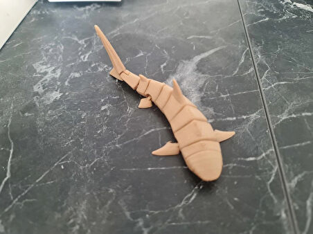 Doğal Ahşap Katkılı Hareketli Köpek Balığı Megalodon Oyuncak 13CM