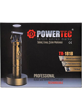Powertec TR-1818 Sakal Ense Çizim Tıraş Makinesi T-Bıçak