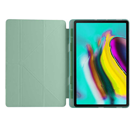 Smcase Samsung Galaxy Tab A7 10.4 T500 2020 Kılıf Katlanabilir Standlı Pu Silikon tf1