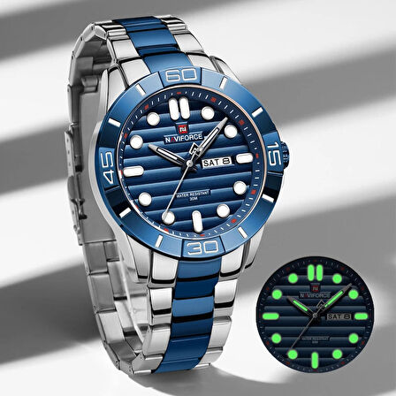 NAVİFORCE DAY DATE YENİ MODEL SPOR VE ŞIK KULLANIMA UYGUN ERKEK KOL SAATİ