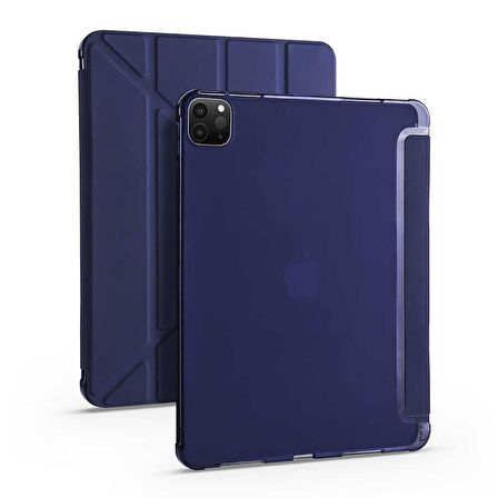 Smcase Apple iPad Pro 12.9 2020 4.Nesil Kılıf Katlanabilir Standlı Pu Silikon tf2