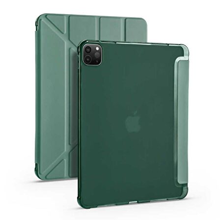 Smcase Apple iPad Pro 12.9 2021 5.Nesil Kılıf Katlanabilir Standlı Pu Silikon tf2